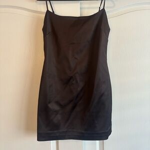 Aritiza Ten by Babaton Passion Mini Satin Slip Dress in Brown | Size 10